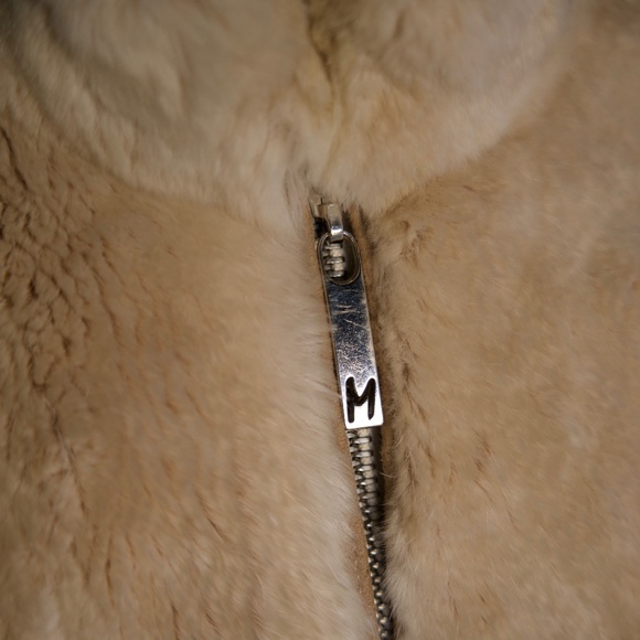 M.Miller 100% Real Fur Cream Zip-Up Vest Woman's M - Picture 8 of 17